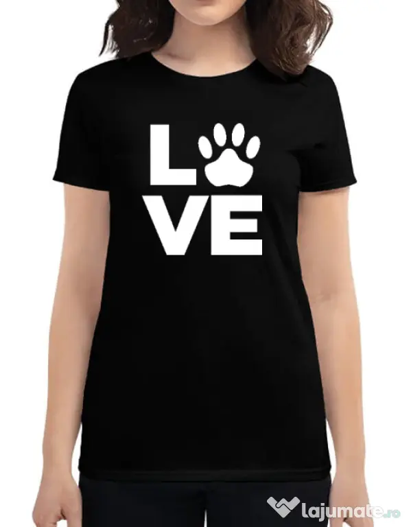 Tricou personalizat dama Love Kola Kariola Alb Negru