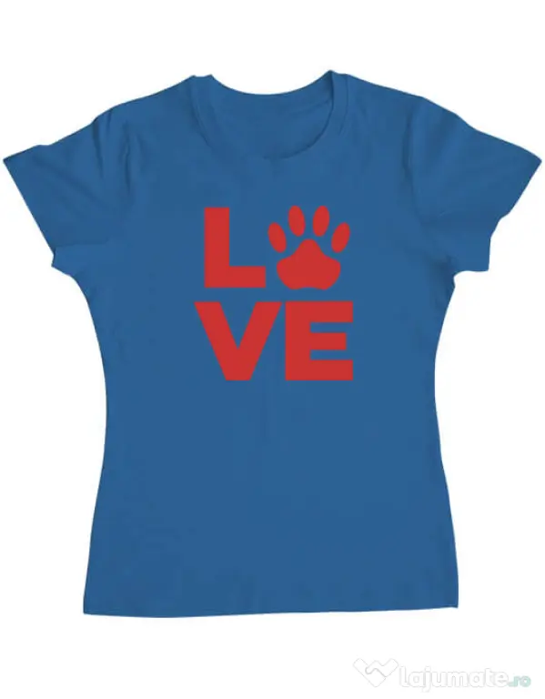 Tricou personalizat dama Love Kola Kariola Rosu Albastru azuriu