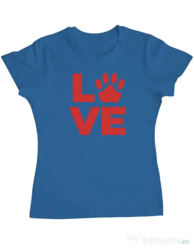 Tricou personalizat dama Love Kola Kariola Rosu Albastru azuriu