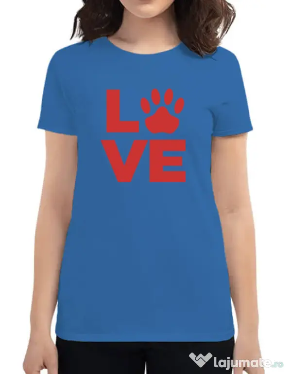 Tricou personalizat dama Love Kola Kariola Rosu Albastru azuriu