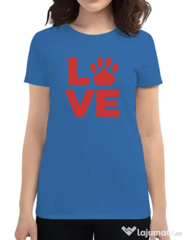 Tricou personalizat dama Love Kola Kariola Rosu Albastru azuriu