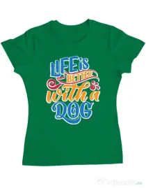 Tricou personalizat dama Custom design Verde mediu