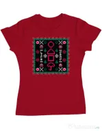Tricou personalizat dama Childhood Pattern Rosu