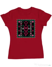 Tricou personalizat dama Childhood Pattern Rosu