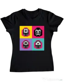 Tricou personalizat dama Four guard Negru