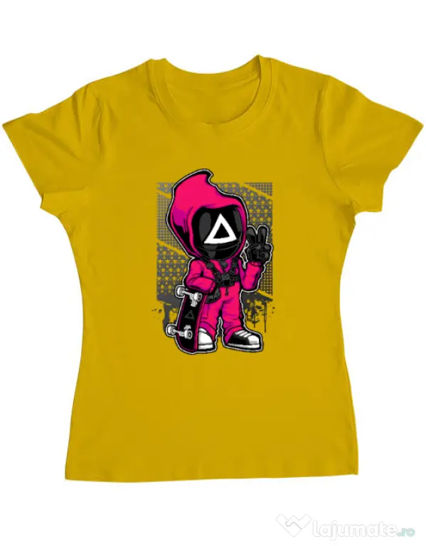 Tricou personalizat dama Squid Game 4 Galben