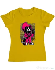 Tricou personalizat dama Squid Game 4 Galben