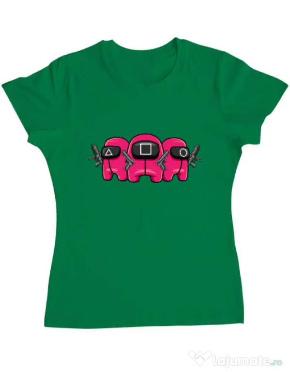 Tricou personalizat dama Squid Squad Verde mediu