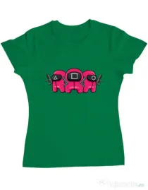 Tricou personalizat dama Squid Squad Verde mediu