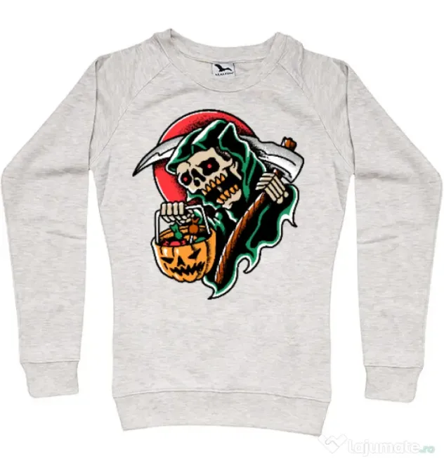 Bluza personalizata dama It's Halloween Time Migdala melanj