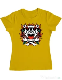 Tricou personalizat dama Death and Flower Galben