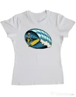 Tricou personalizat dama Surf Nose Alb