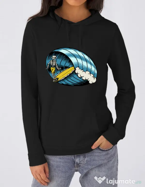 Hanorac dama cu gluga Surf Nose Negru