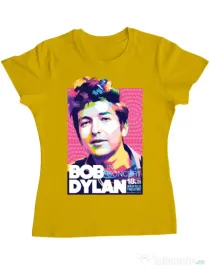 Tricou personalizat dama Bob Dylan Galben