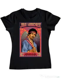Tricou personalizat dama Jimi Hendrix Negru