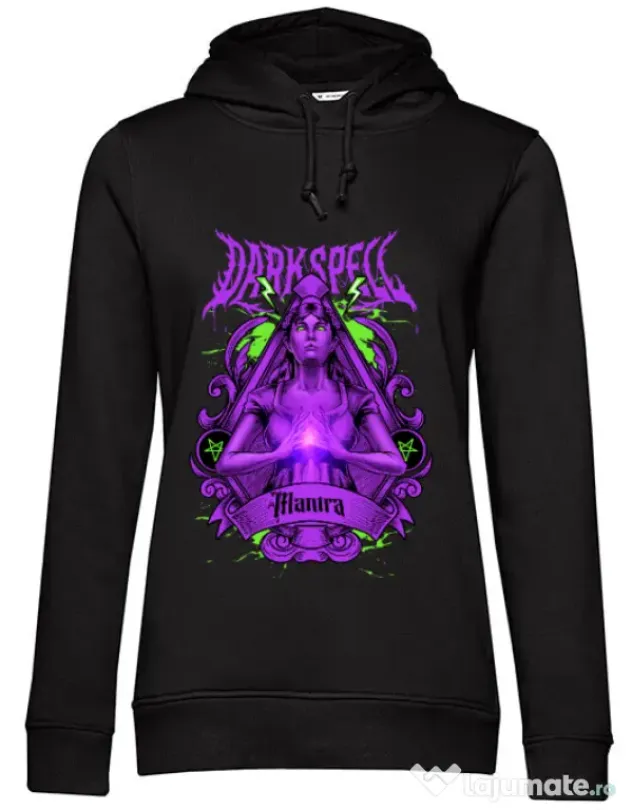 Hanorac dama cu gluga DARK SPELL Negru