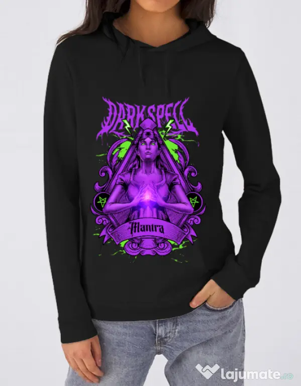 Hanorac dama cu gluga DARK SPELL Negru