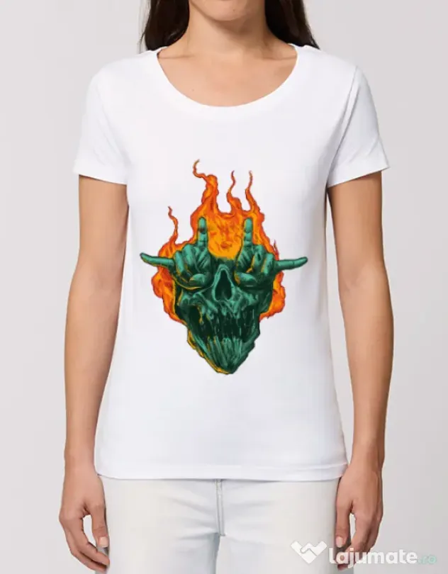 Tricou STANLEY STELLA dama METAL HEADS Alb