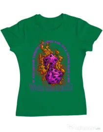 Tricou personalizat dama WISH ME LUCK Verde mediu