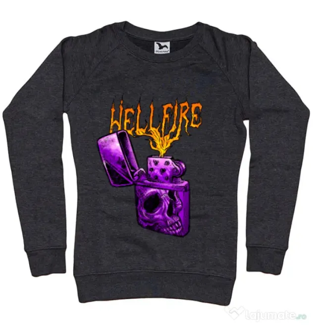 Bluza personalizata dama HELLFIRE Negru melanj