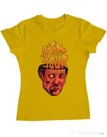 Tricou personalizat dama OPEN YOUR MIND Galben