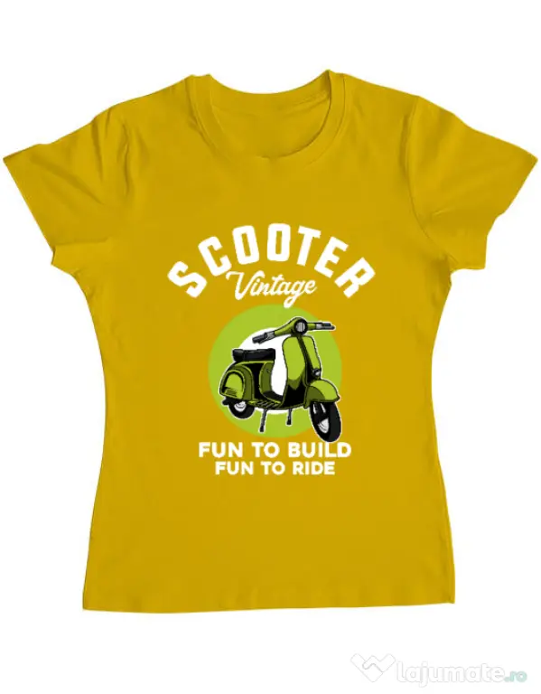 Tricou personalizat dama SCOOTER VINTAGE Galben