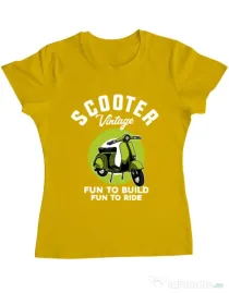 Tricou personalizat dama SCOOTER VINTAGE Galben