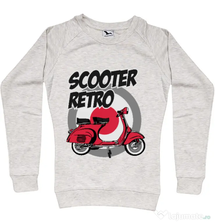 Bluza personalizata dama SCOOTER RETRO RED COLOR Migdala melanj