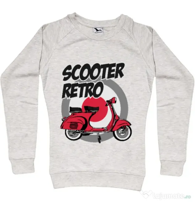 Bluza personalizata dama SCOOTER RETRO RED COLOR Migdala melanj