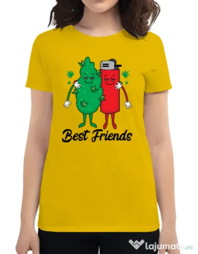 Tricou personalizat dama Best Friends Galben