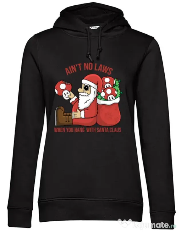 Hanorac dama cu gluga Stoned Santa Negru