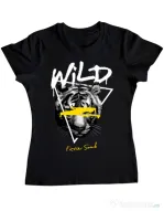 Tricou personalizat dama Wild Fierce Soul Negru