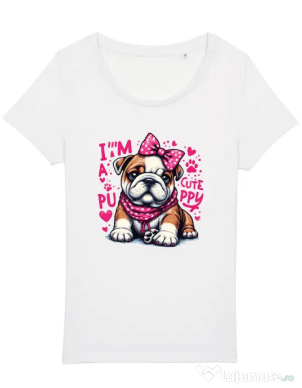 Tricou STANLEY STELLA dama BULLDOG 04 Alb