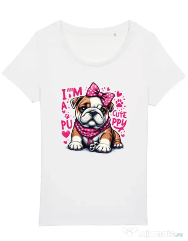 Tricou STANLEY STELLA dama BULLDOG 04 Alb