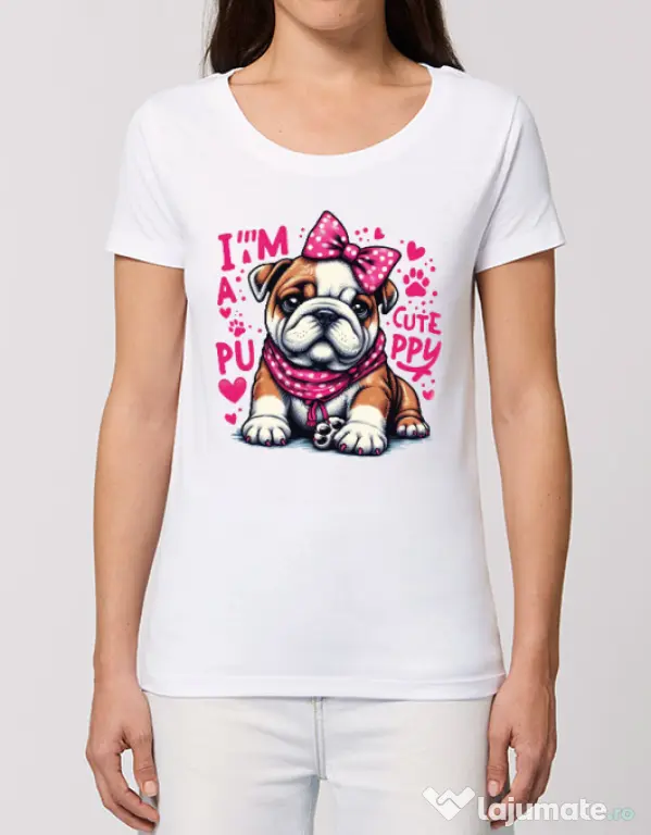 Tricou STANLEY STELLA dama BULLDOG 04 Alb
