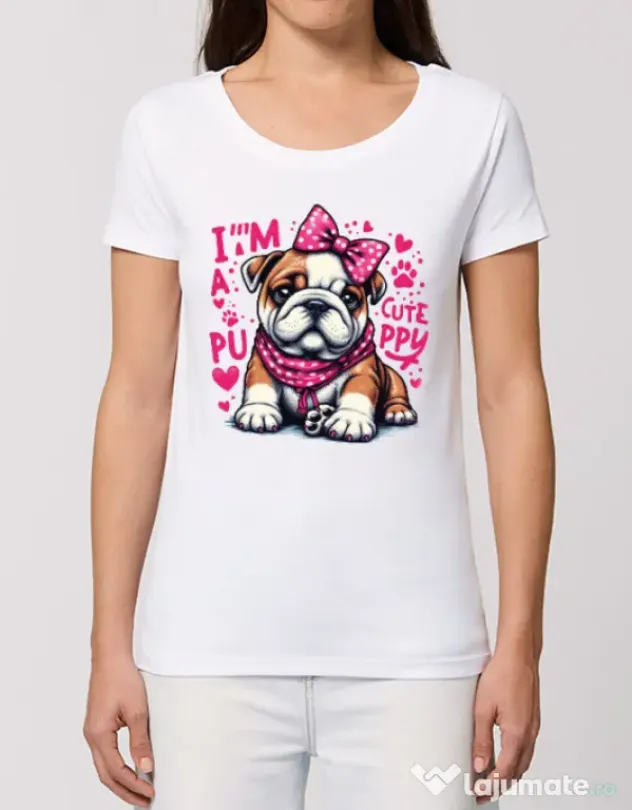 Tricou STANLEY STELLA dama BULLDOG 04 Alb
