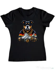 Tricou personalizat dama BULLDOG 08 Negru