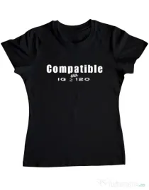 Tricou personalizat dama Tricouri cu mesaje | IQ 120 | CreativeSheep Negru