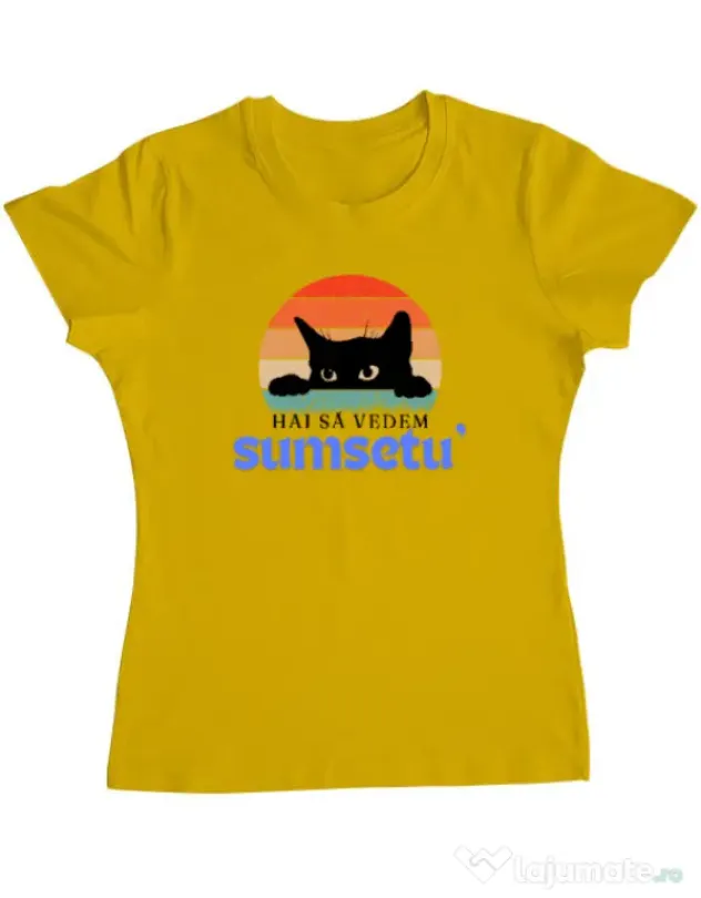 Tricou personalizat dama Custom design Galben