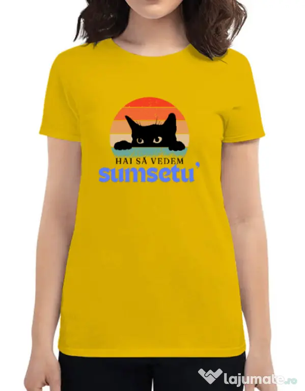 Tricou personalizat dama Custom design Galben