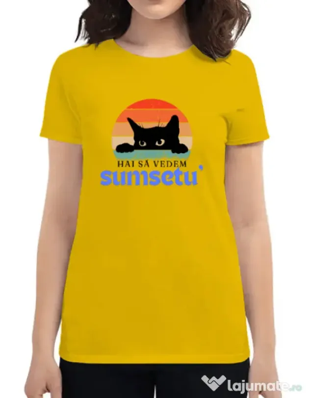 Tricou personalizat dama Custom design Galben