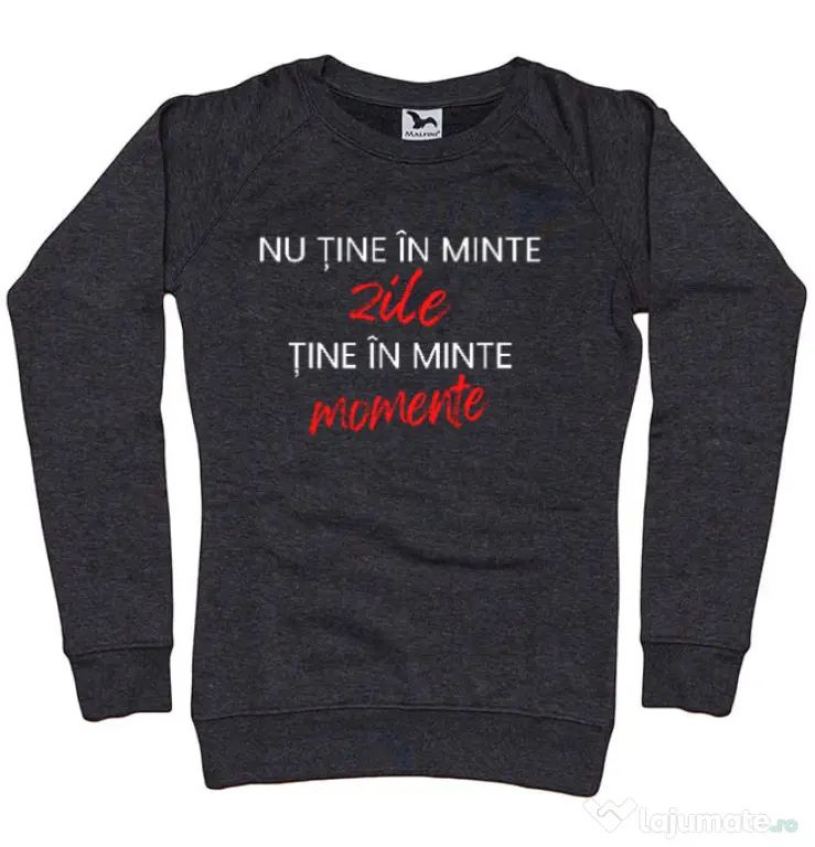 Bluza personalizata dama Nu Tine In Minte Zile Negru melanj