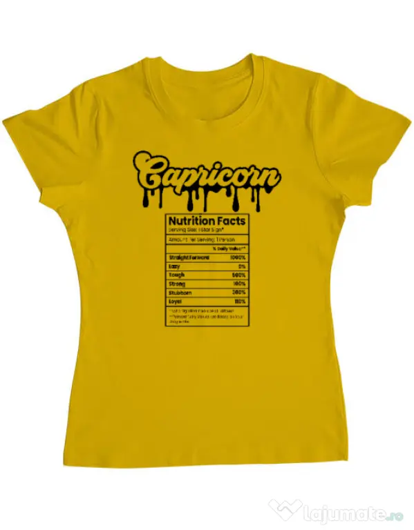 Tricou personalizat dama Zodiac | Capricorn Galben