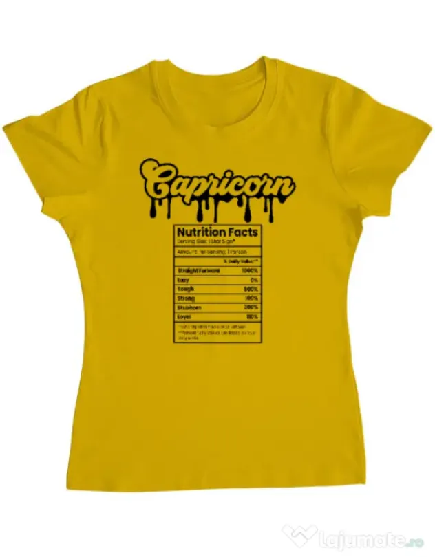 Tricou personalizat dama Zodiac | Capricorn Galben