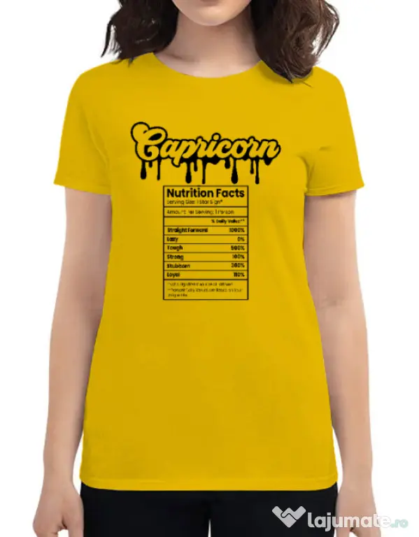 Tricou personalizat dama Zodiac | Capricorn Galben