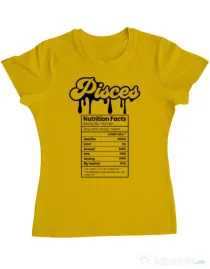Tricou personalizat dama Zodiac | Pești Galben