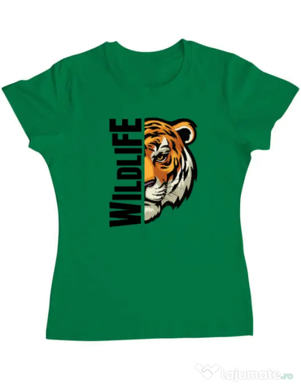 Tricou personalizat dama WildLife Verde mediu