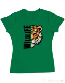 Tricou personalizat dama WildLife Verde mediu