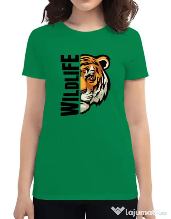 Tricou personalizat dama WildLife Verde mediu