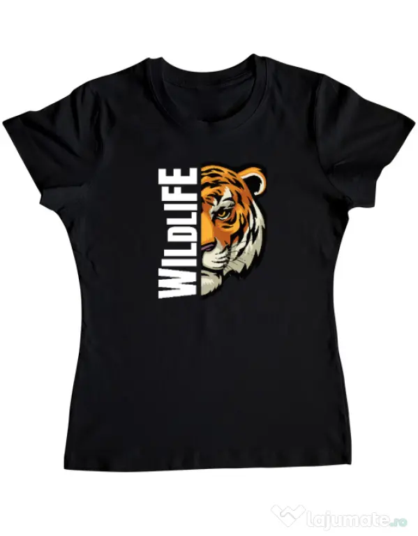 Tricou personalizat dama WildLife (dark) Negru
